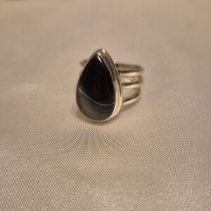 Sterling Silver Psilomelane Ring